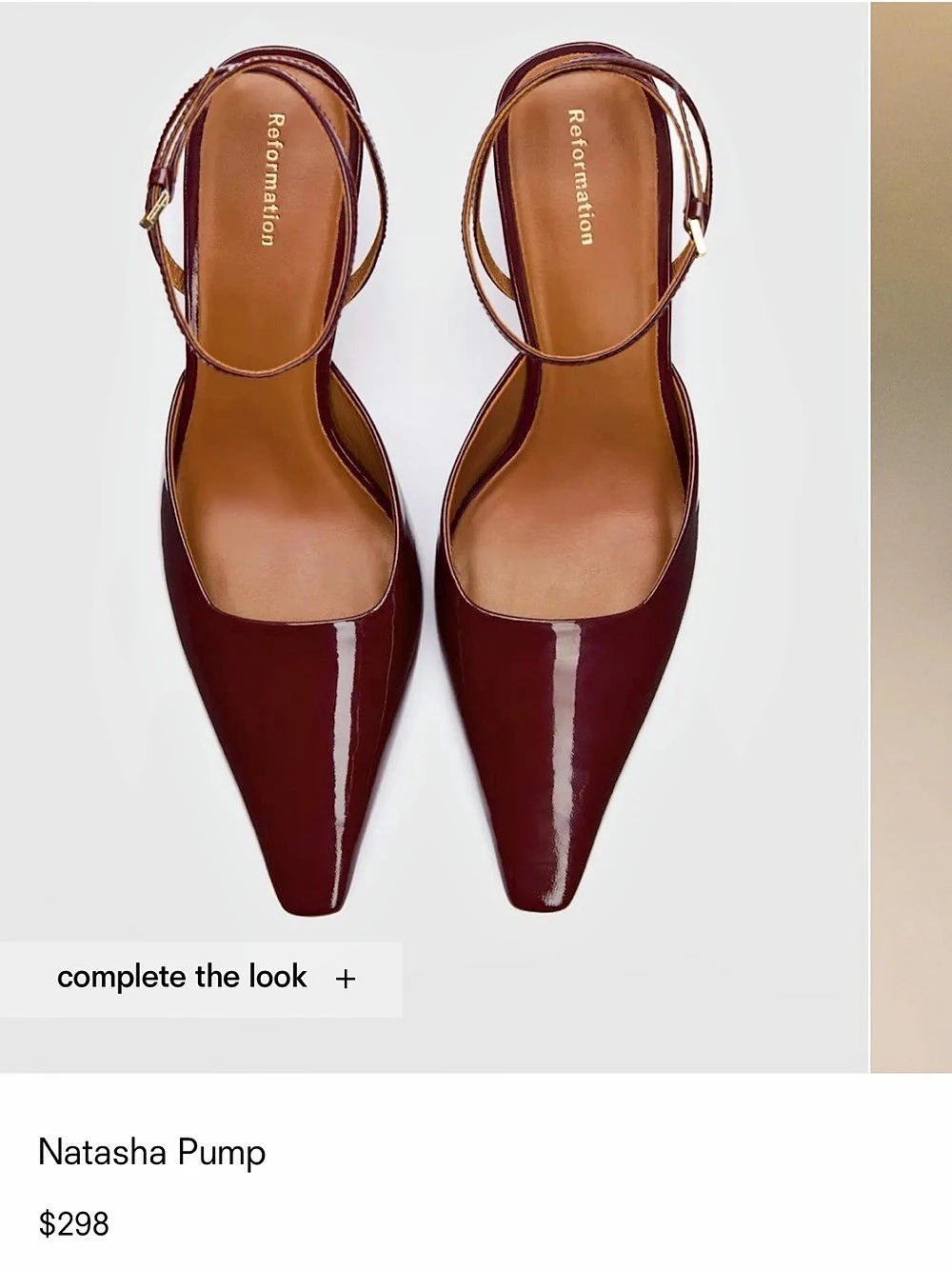 Reformation Natasha Pump Pointed Toe Heels Burgundy